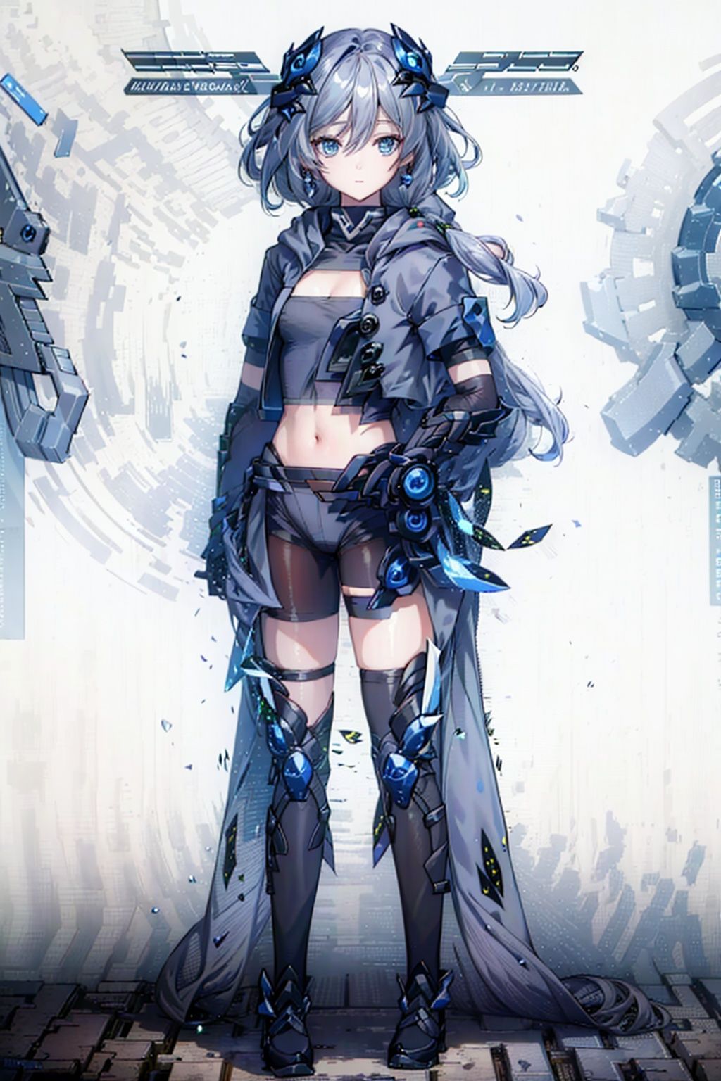 (masterpiece:1.3),(the best quality:1.2),(super fine illustrations:1.2),(Masterpiece),high quality,high detail,(white background:1.2),looking at viewer,(SOLO:1.4),outline,simple background, hair_between_eyes, blue_eyes, fu_hua/young, fu_hua ,fu_hua/young