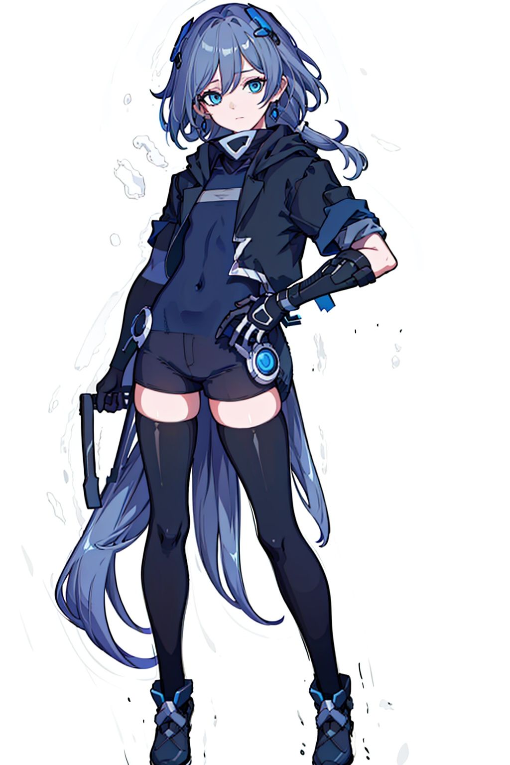 (masterpiece:1.3),(the best quality:1.2),(super fine illustrations:1.2),(Masterpiece),high quality,high detail,(white background:1.2),looking at viewer,(SOLO:1.4),outline,simple background,  hair_between_eyes, blue_eyes, fu_hua/young, fu_hua
,fu_hua/young