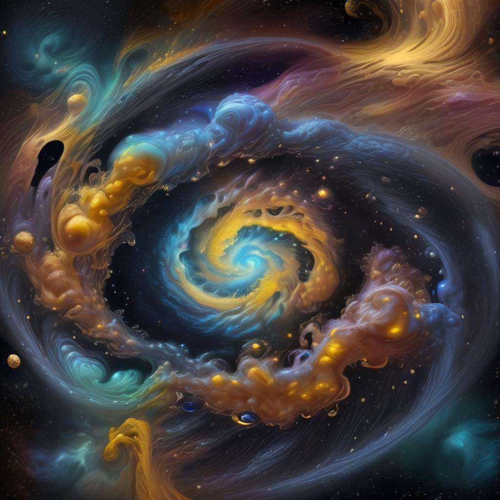 DonML1quidG0ldXL female A cosmic nebula,  with swirling colors and mesmerizing patterns in deep space by DonMischo on Tens...