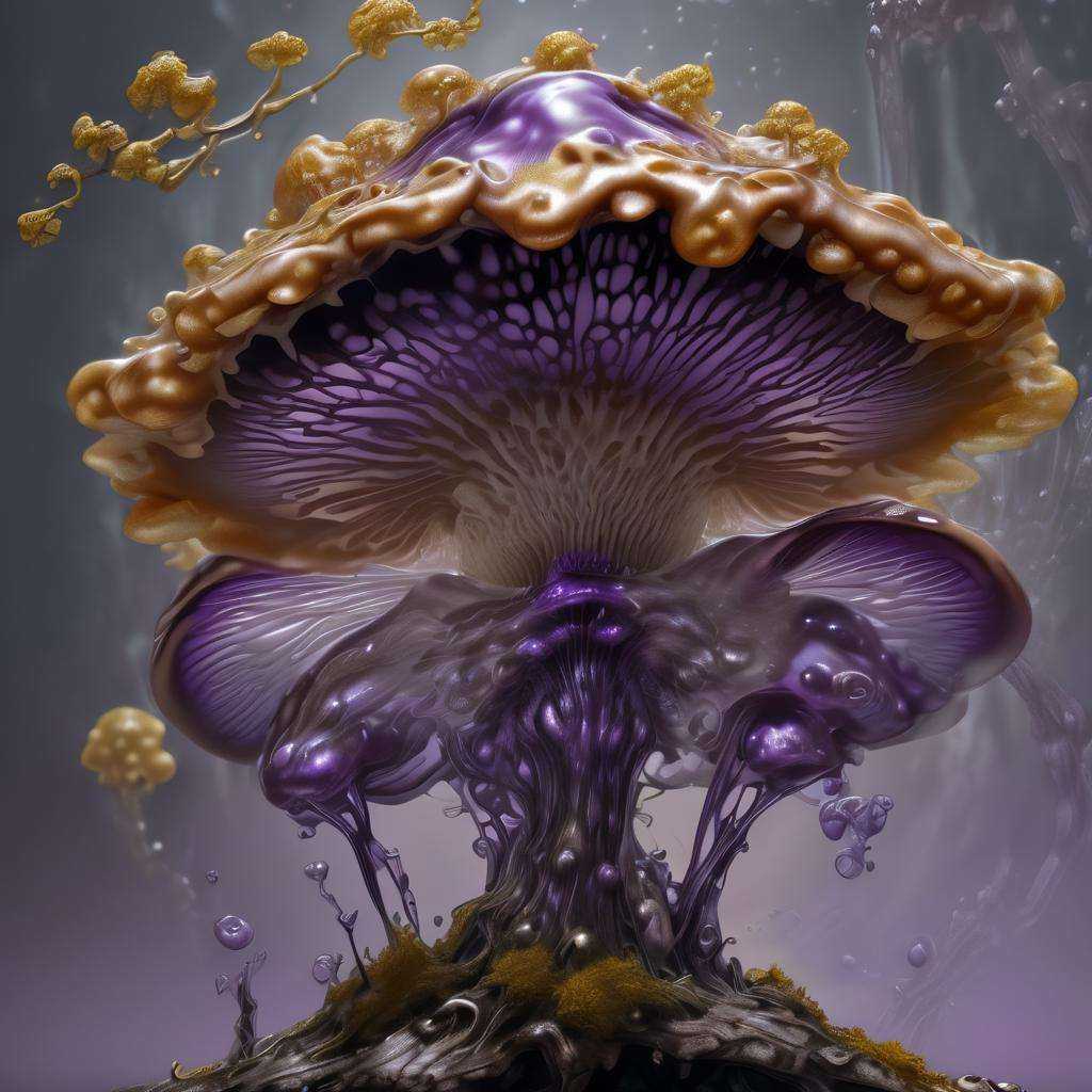 DonML1quidG0ldXL female OrchidPurple Monumental Club-shaped Gilled mushroom,  Glossy Texture,  Netted by DonMischo on Tens...