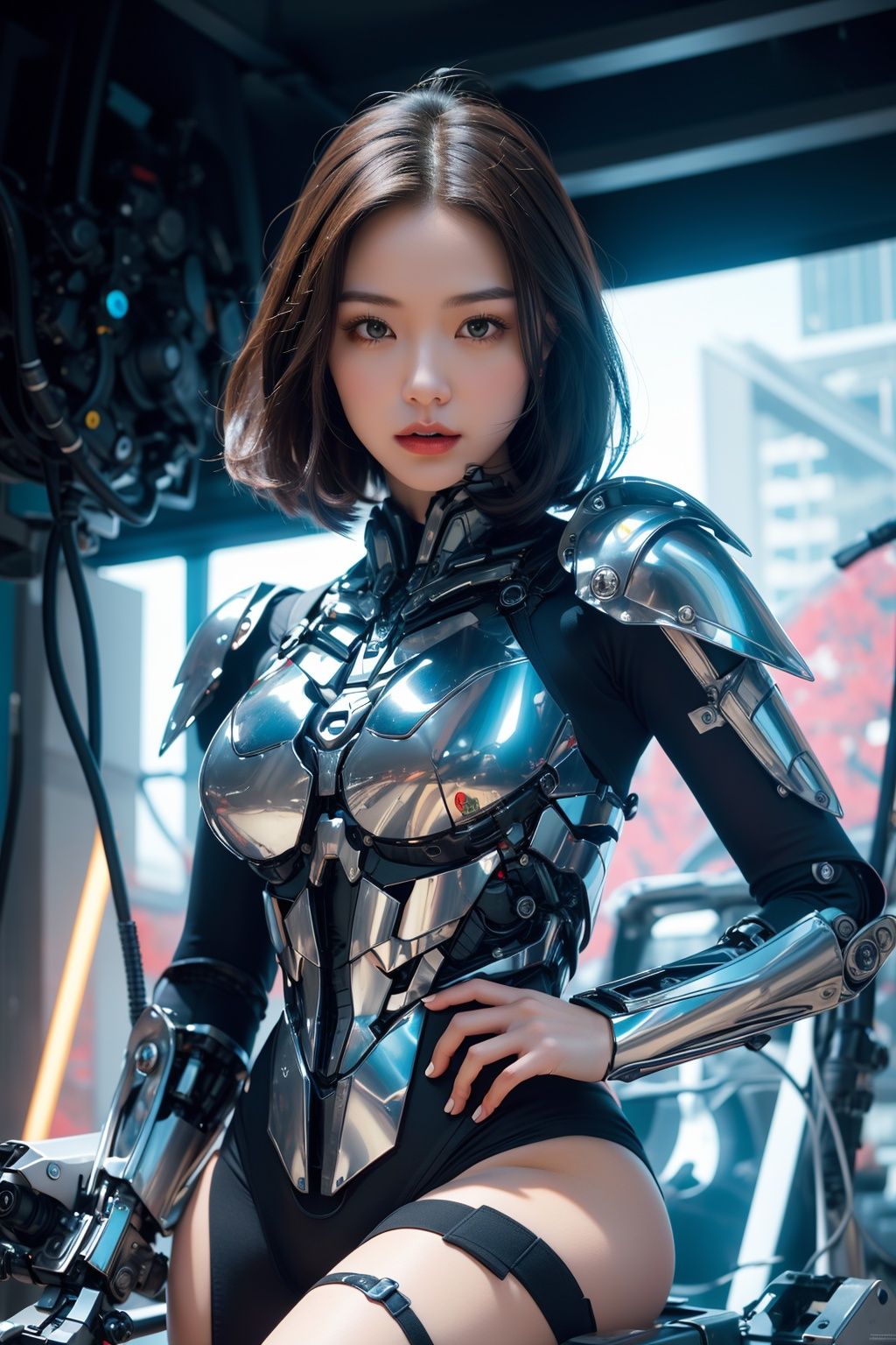 Transformers Optimus Prime color matching,(8k, RAW photo, best quality, Masterpiece :1.2), (Realistic, Photo realistic :1.2)(RAW photo)(Very detailed CG unified 8k wallpaper) Detailed and complex, original, high resolution, (1 girl :1.5) Looking at the viewer, upper body, blue stone,, mechanical, Mecha, mechanical, mechanical, Chibi,, Armor, full body, sci-fi, robots, tights,Hd,真实,blue_jijiaS