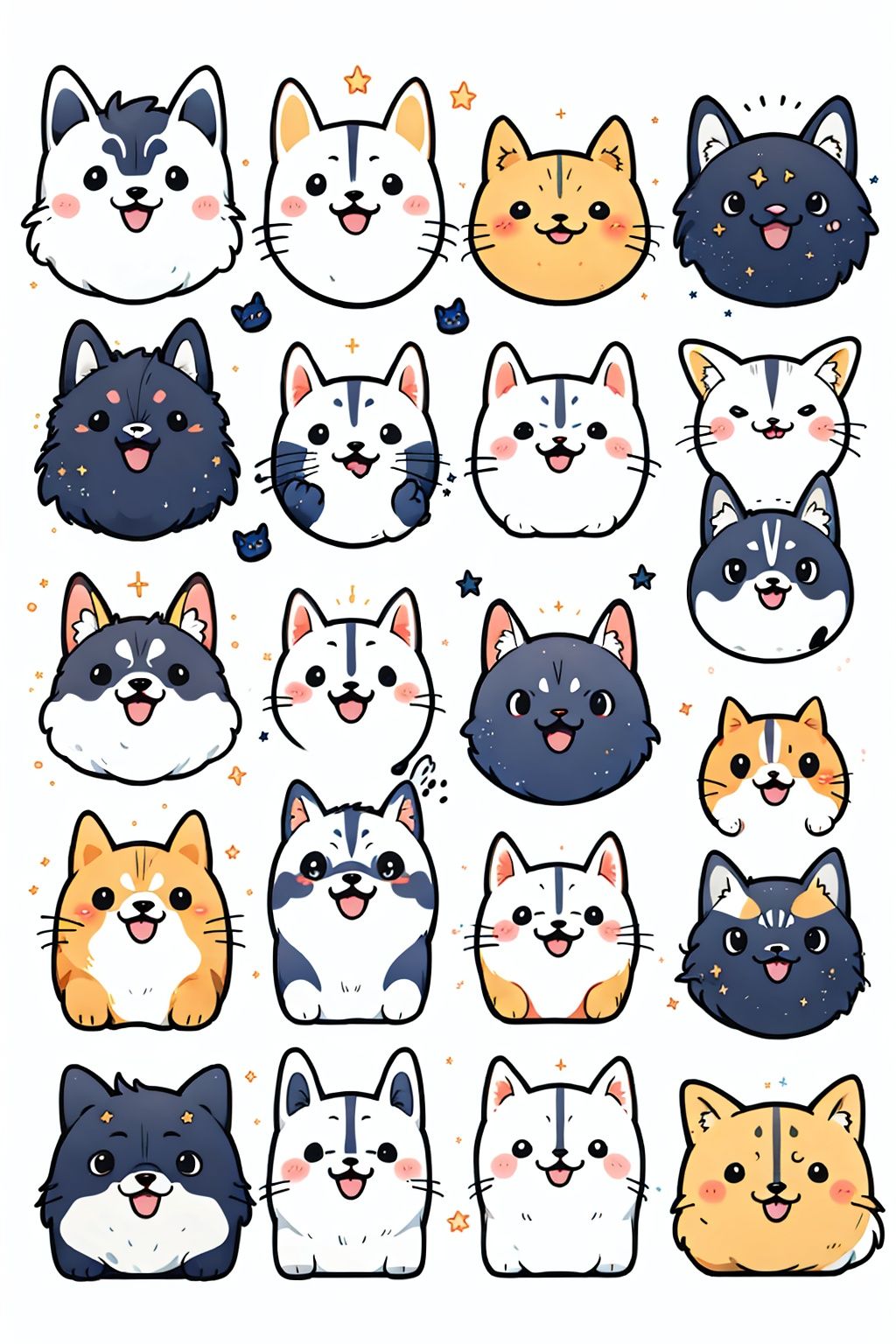 Animal emojis, (Happy Huskies)