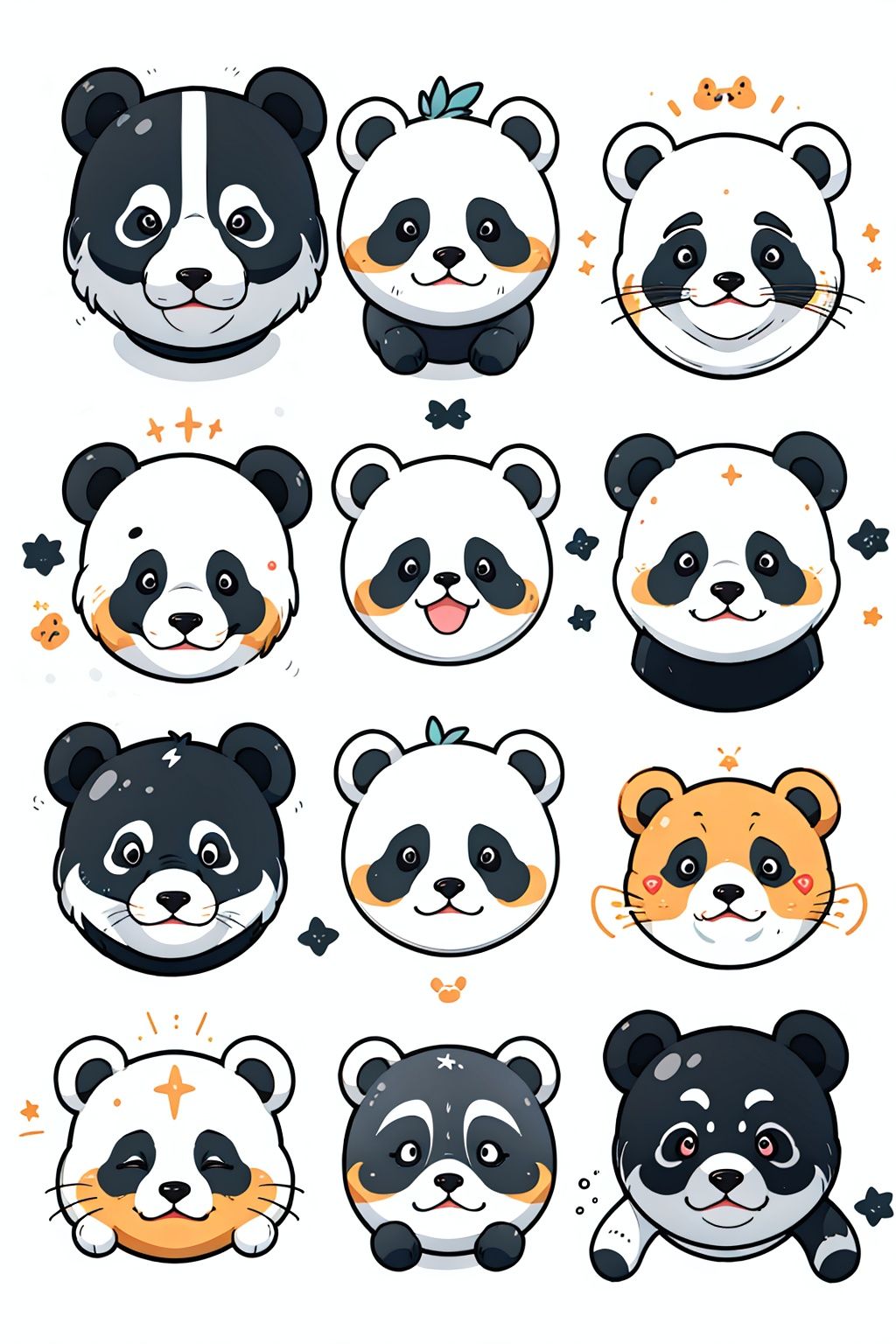 Animal emojis, (panda: 2.0),