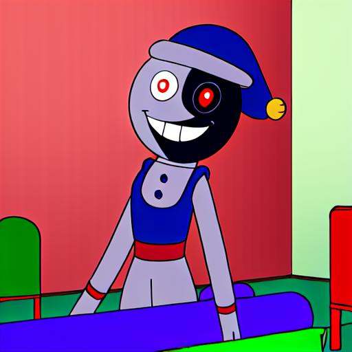 grey body,  blue clothing,  nightcap on Tensor.Art