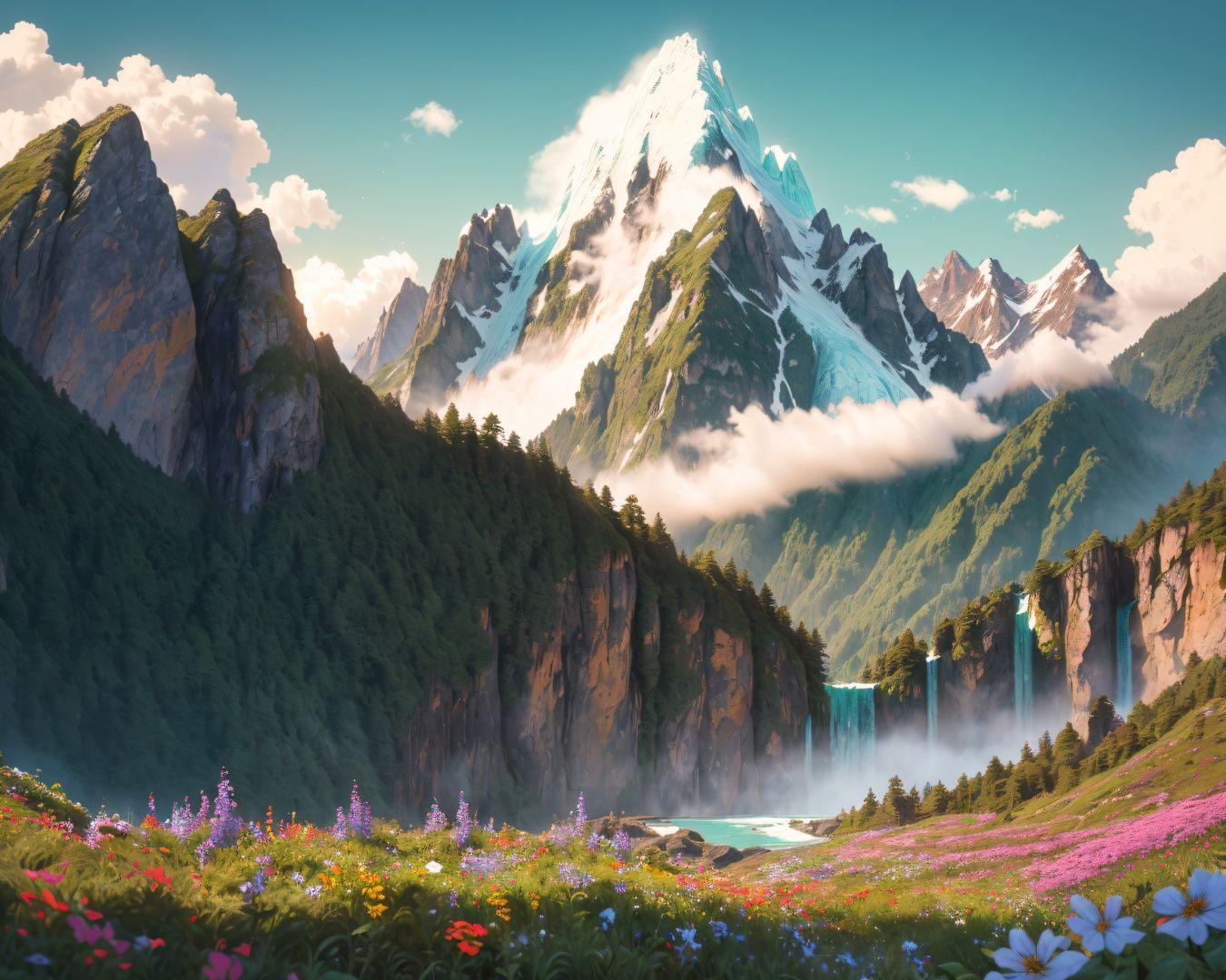 8k,  (intricate details),  awe-inspiring mountain range on Tensor.Art