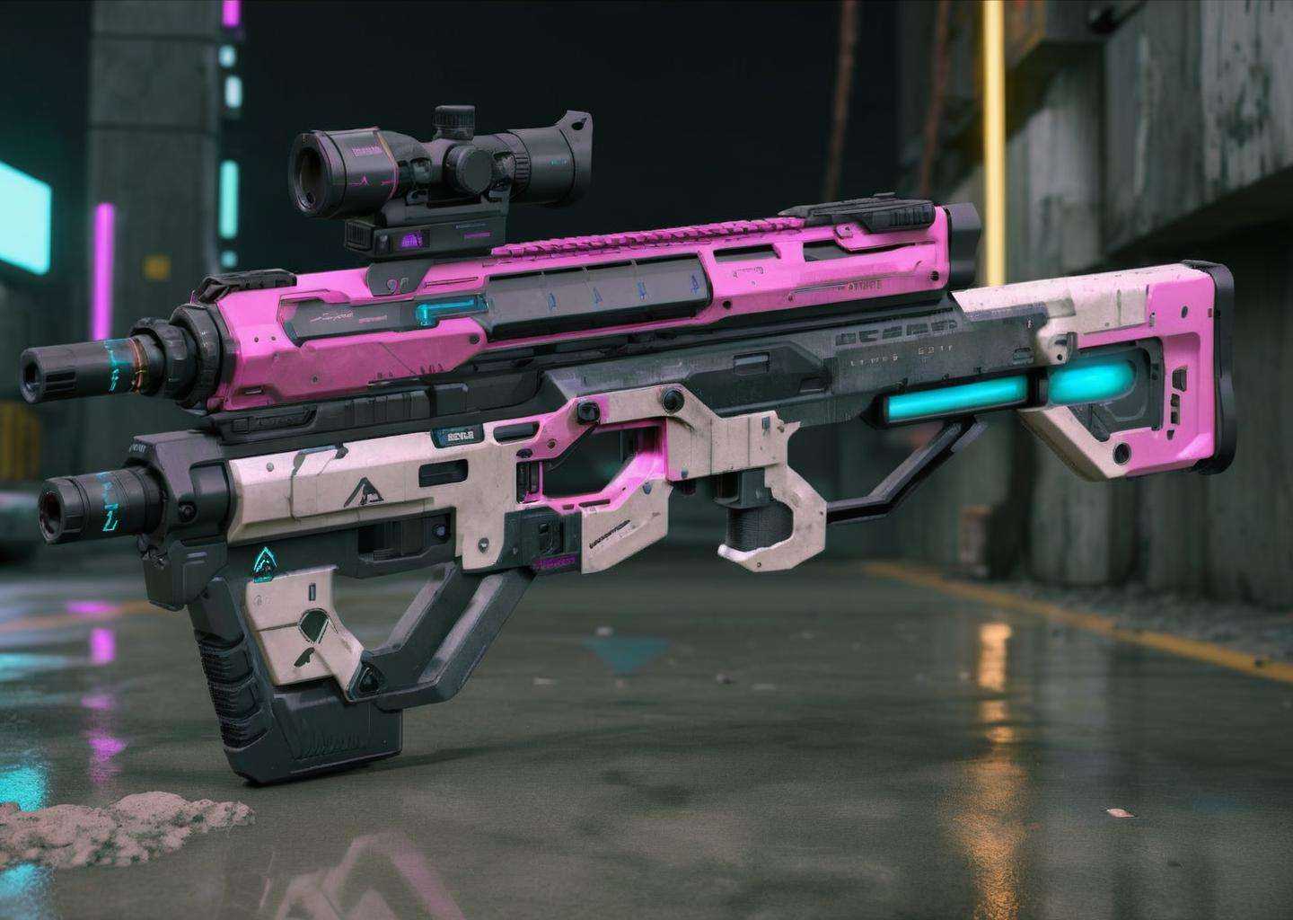 a ultra realistic rifle,  cyberpunk,  raytracing on Tensor.Art