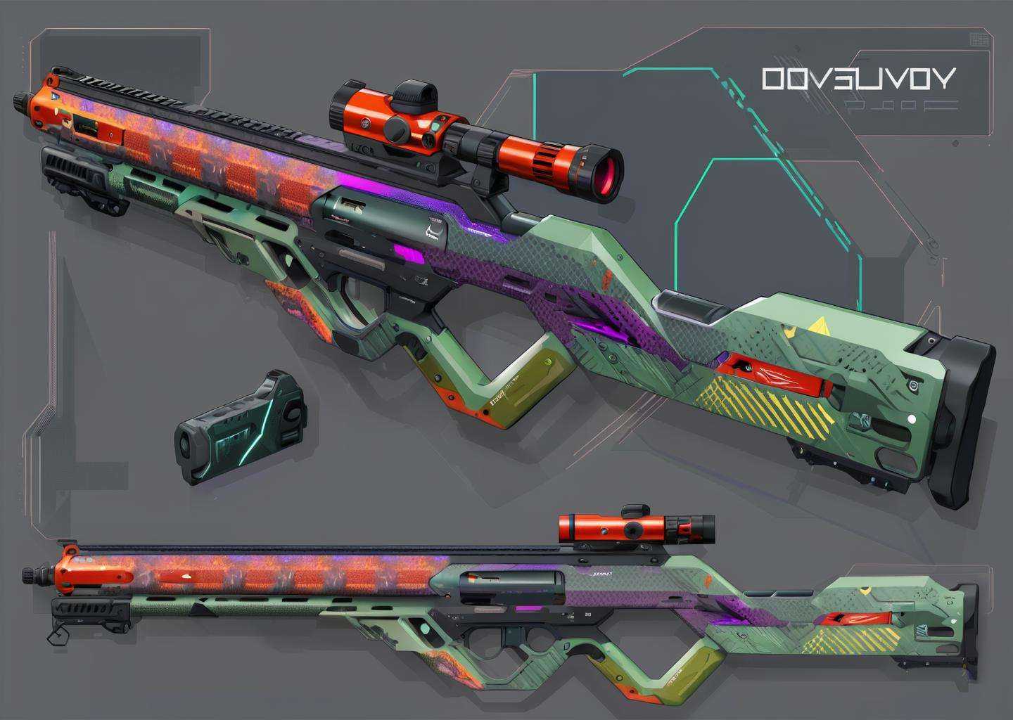a olive and cardinal rifle laying on a gray background with a pattern on it's side,  Dahlov Ipcar,  vector on Tensor.Art