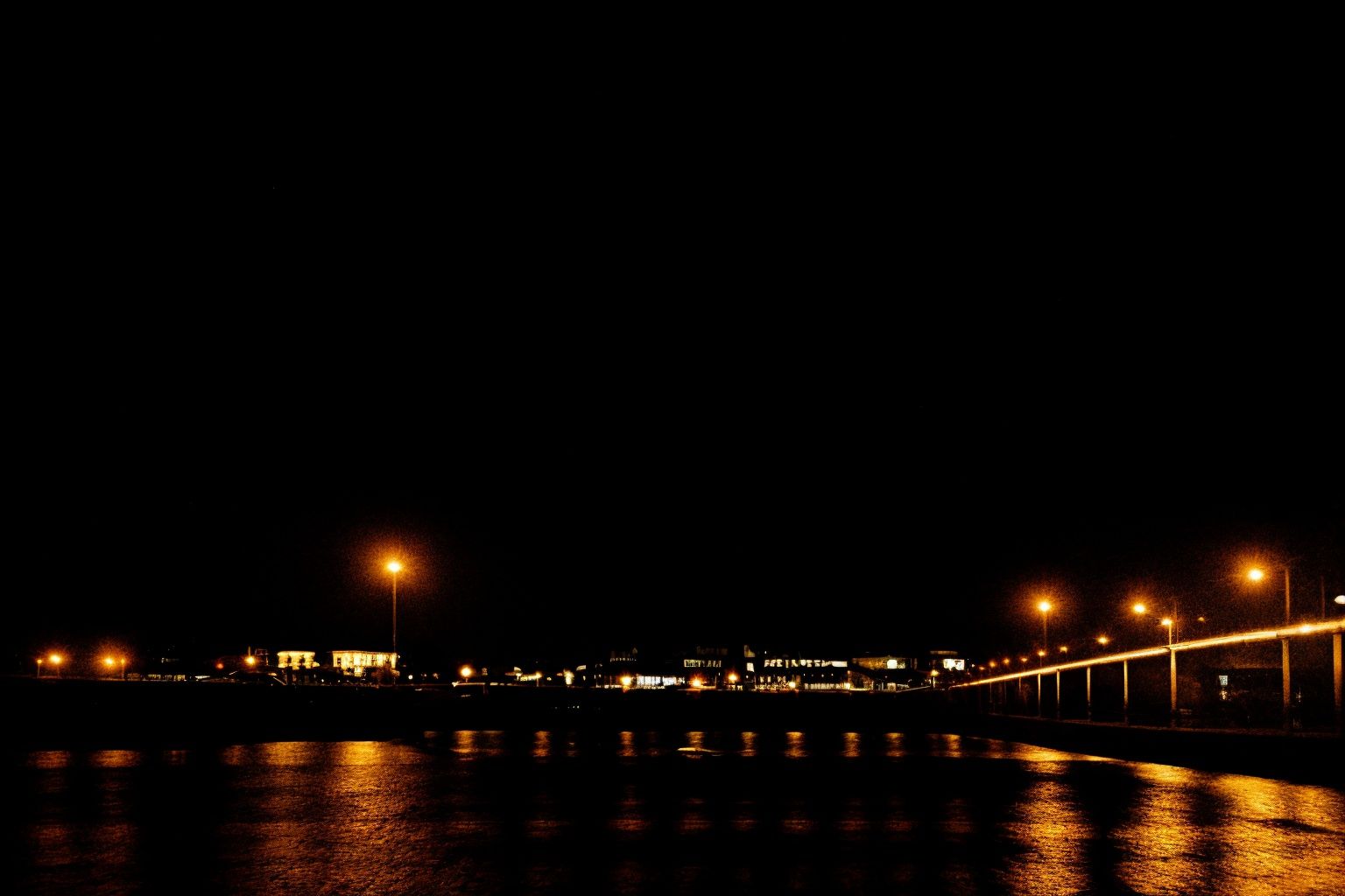 Dunedin city at night time, retro photography