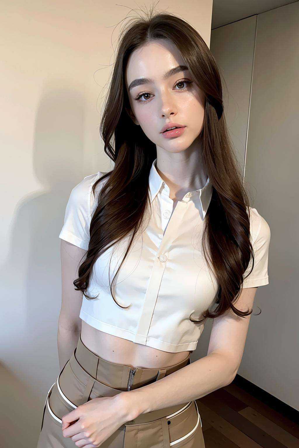 1girl,  wearing school uniform,  long_hair on Tensor.Art