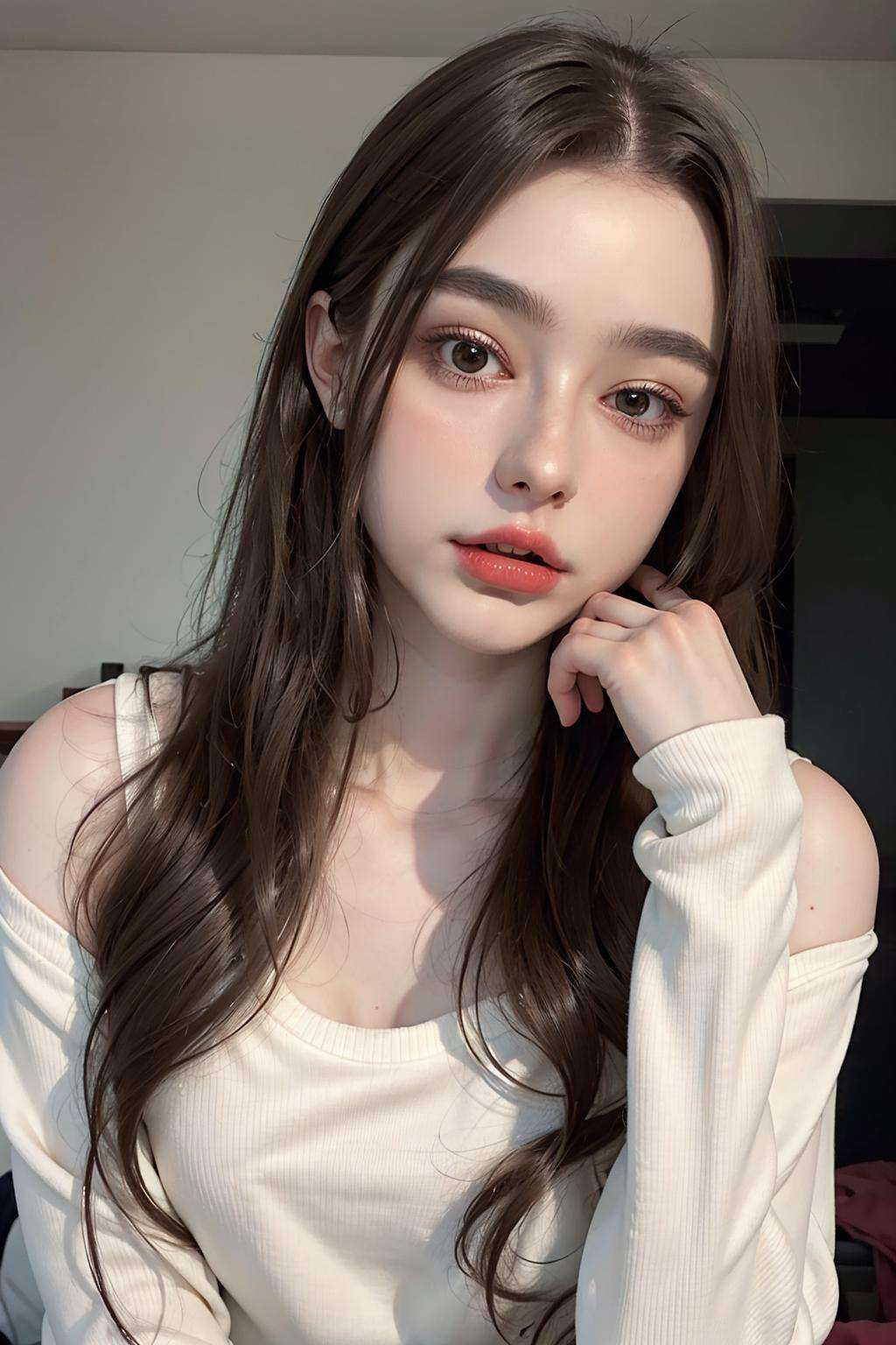 wearing sweater,  1girl,  long_hair on Tensor.Art
