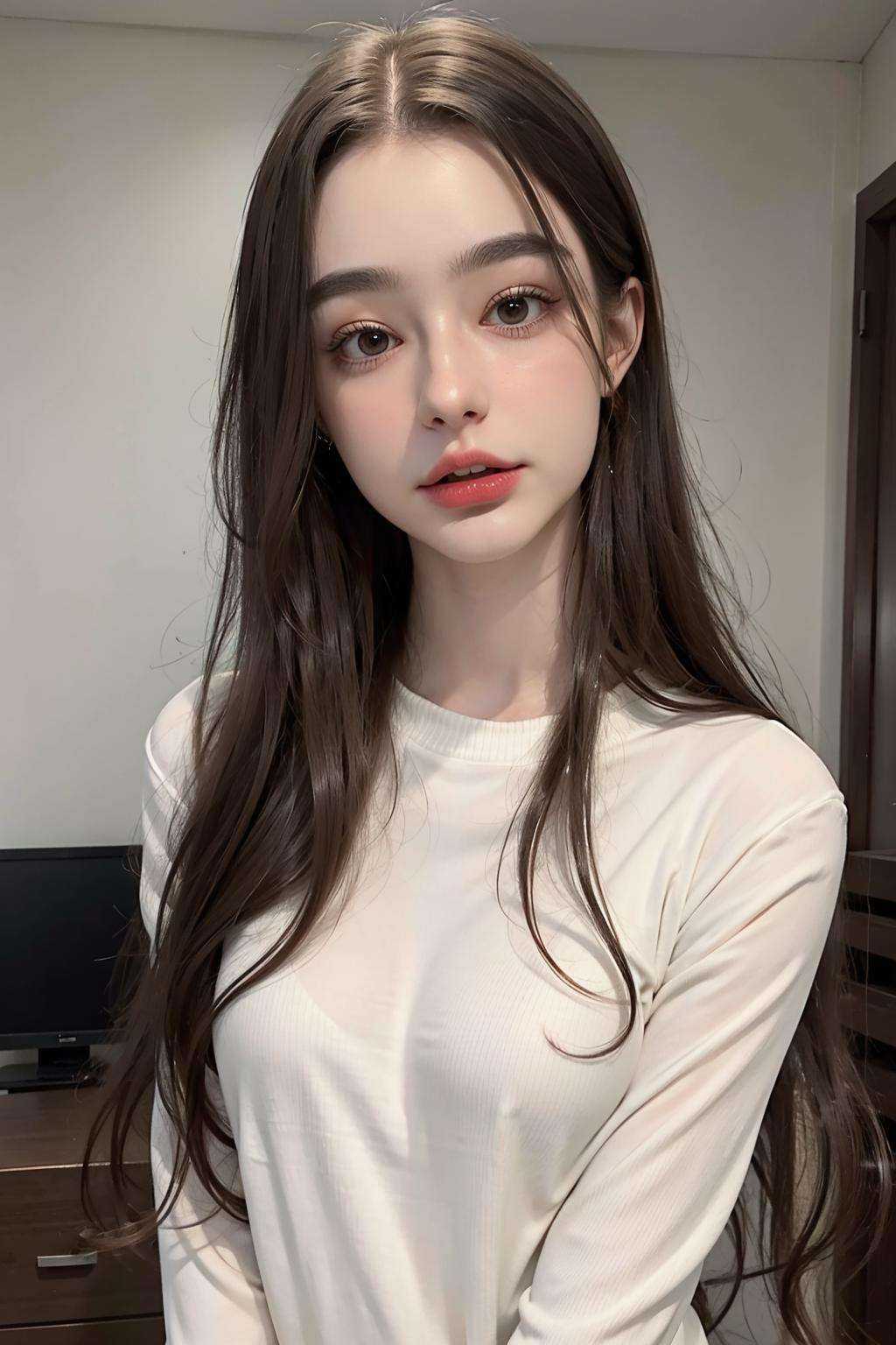 wearing sweater,  1girl,  long_hair on Tensor.Art