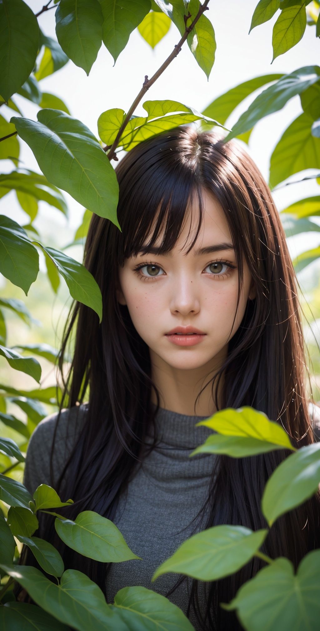 1girl,  American,  among leaves on Tensor.Art