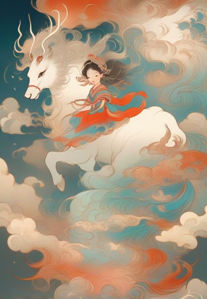 mythical clouds,  1girl on Tensor.Art