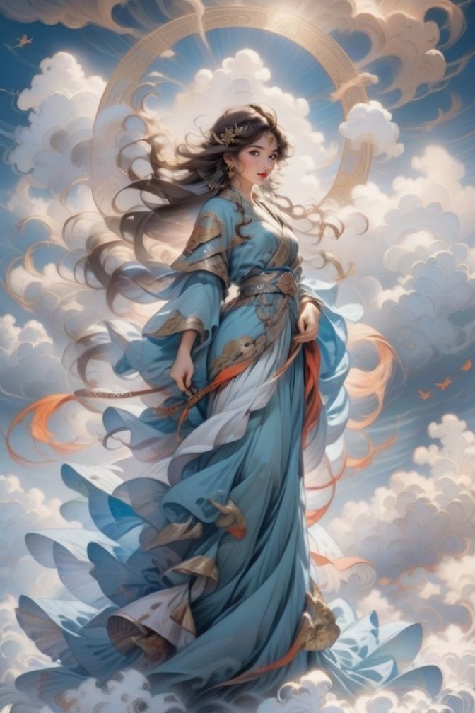 mythical clouds,  1girl on Tensor.Art
