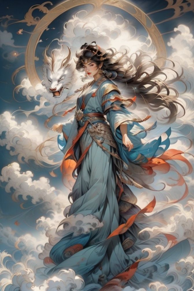 mythical clouds,  1girl on Tensor.Art