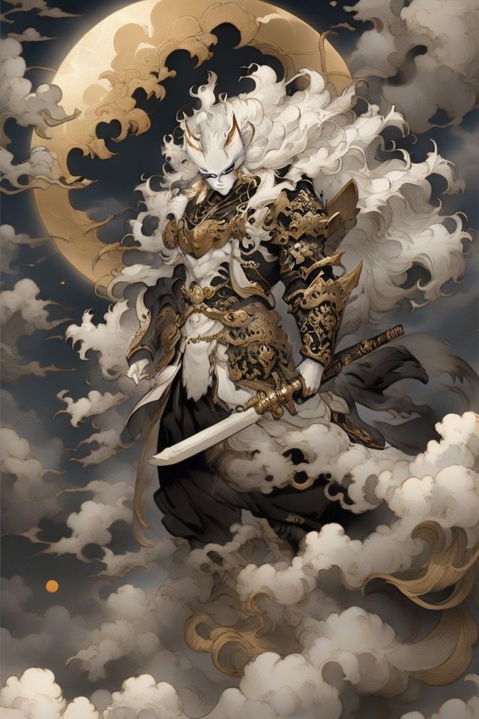 mythical clouds,  1boy,  male focus on Tensor.Art