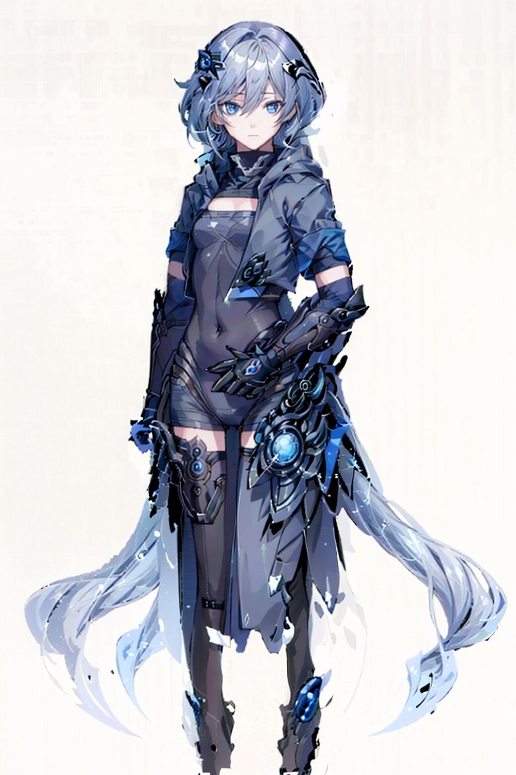 (masterpiece:1.3), (the best quality:1.2), (super fine illustrations:1.2), (Masterpiece), high quality, high detail, (white background:1.2), looking at viewer, (SOLO:1.4), outline, simple background, , blue_eyes, hair_between_eyes, fu_hua,