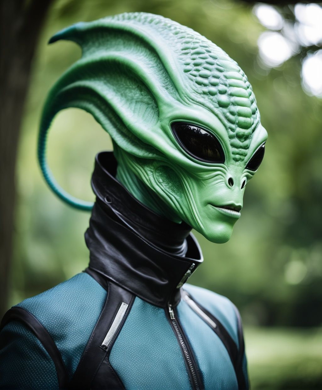 alien creature species,  wearing alien-fashion,  portrait photography on Tensor.Art