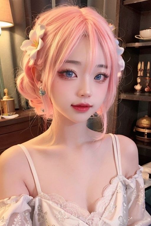 1girl,  Floral motifs,  luminous skin on Tensor.Art
