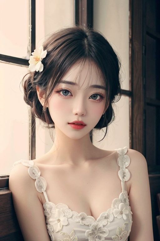 1girl,  Floral motifs,  luminous skin on Tensor.Art
