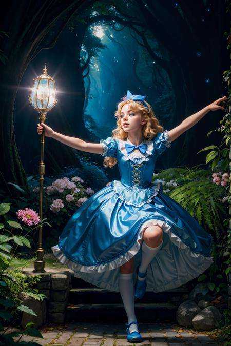 (dynamic camera),  dream land Alice in wonderland in royal blue,  RAW photo on Tensor.Art
