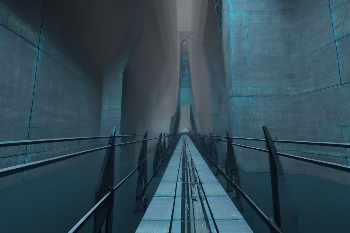 masterpiece, best quality, 8k, high resolution, hl2citadel, scenery, no humans, bridge, catwalk