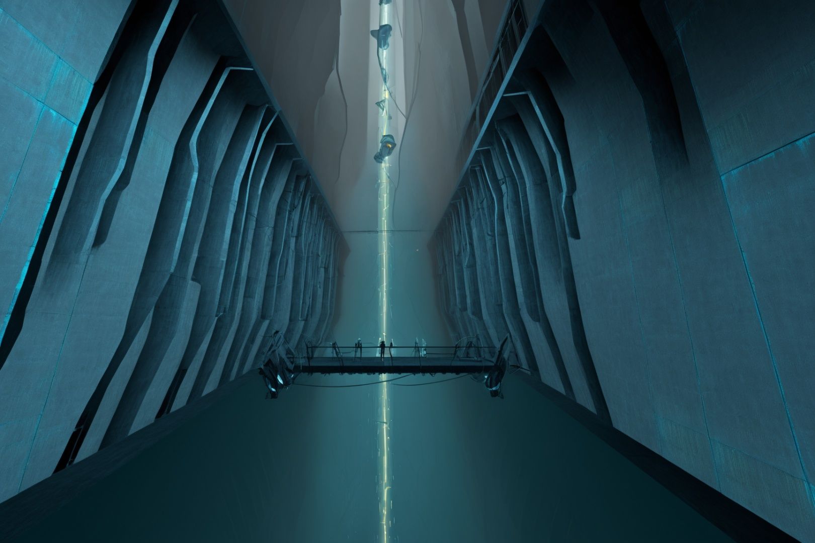 masterpiece, best quality, 8k, high resolution, an award-winning photograph of hl2citadel, scenery, no humans, dread, tubes, pods
