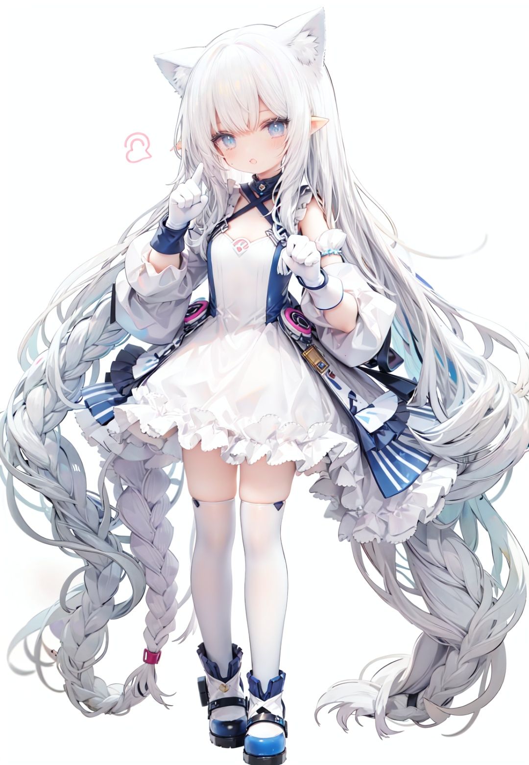 1girl,  white_gloves,  braid on Tensor.Art