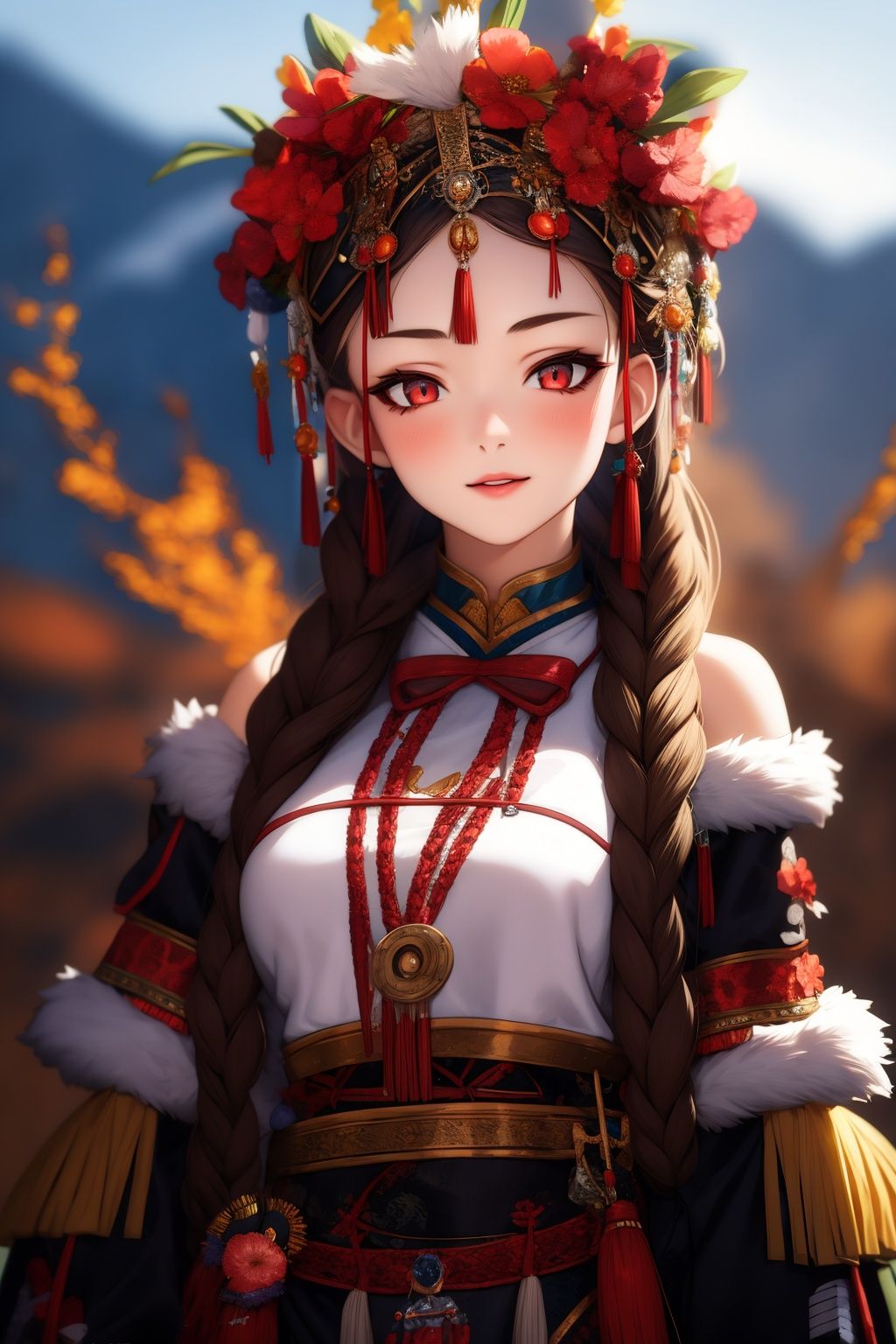 1girl,upper body,<lora:民族:0.9>,
