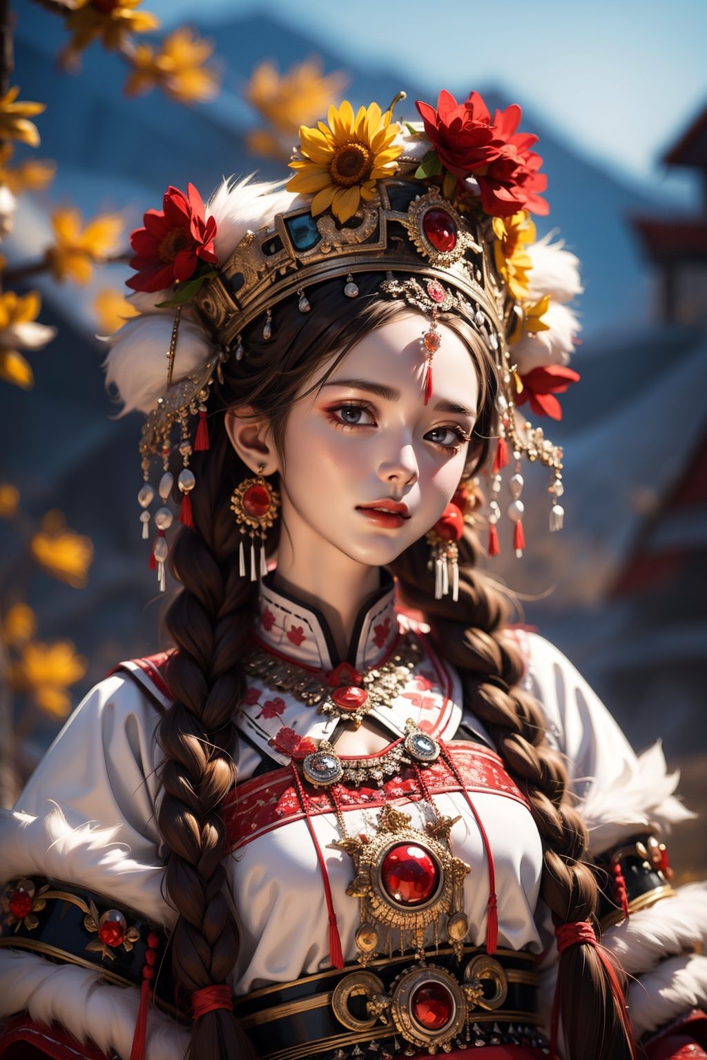 1girl,upper body,<lora:民族:1>,