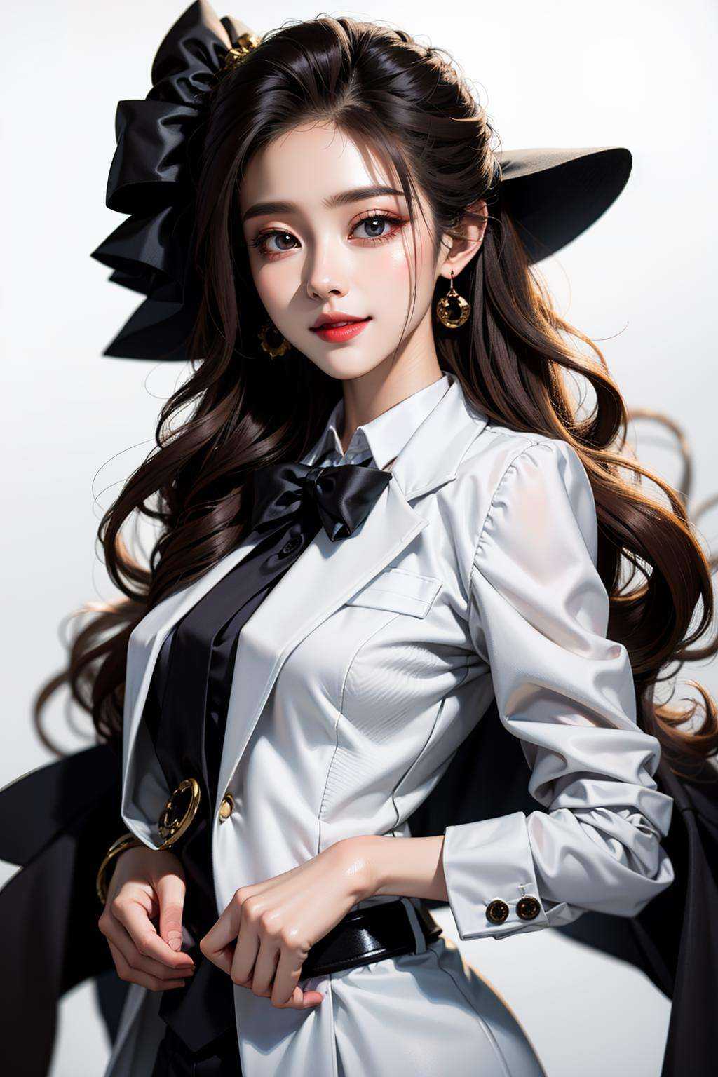 <lora:正装美女:0.9>,1girl,upper body,white_background,