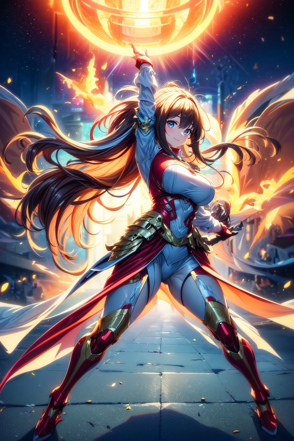 1girl,  elegant face,  Battle stance on Tensor.Art