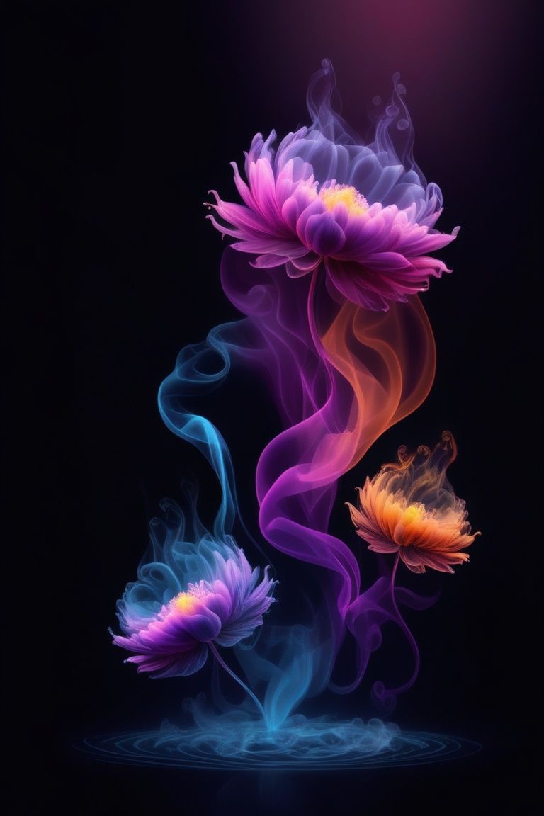 water,  flower,  smoke on Tensor.Art