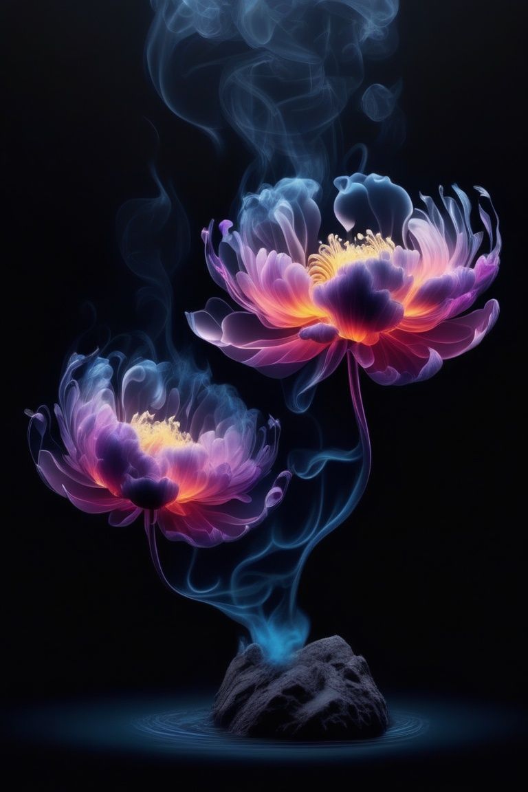 water,  flower,  smoke on Tensor.Art