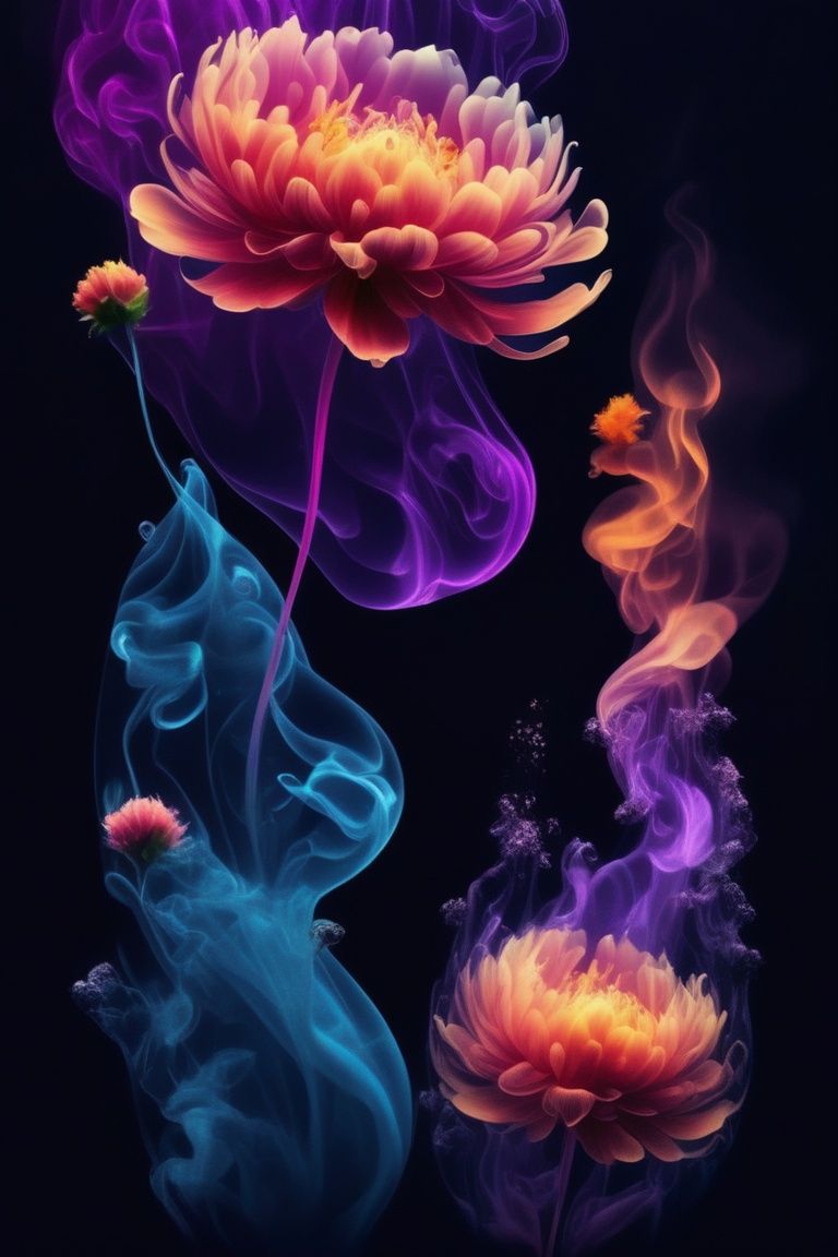 water,  flower,  smoke on Tensor.Art