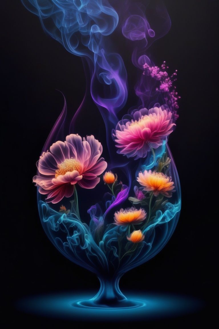 water,  flower,  smoke on Tensor.Art