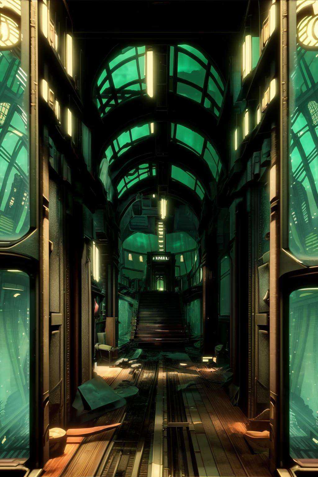 a train is going down a track in a city ,  solo,  indoors on Tensor.Art
