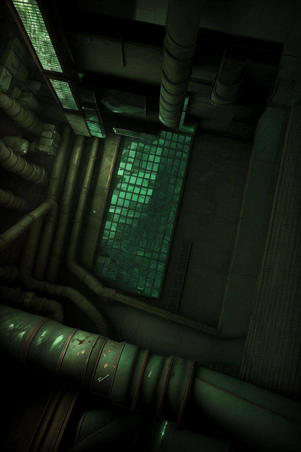 a dimly lit room with a window and a couch ,  indoors,  no humans on Tensor.Art