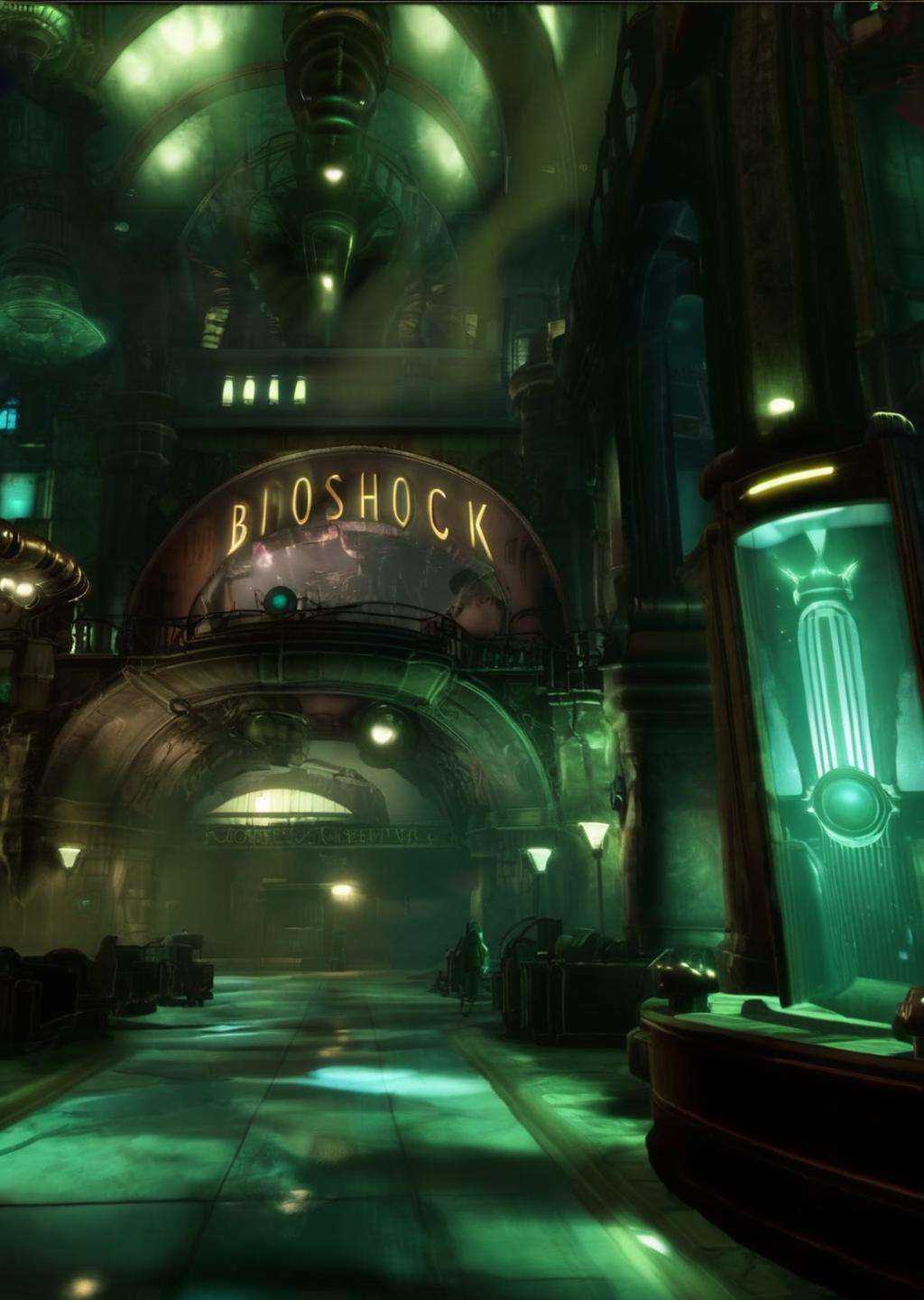 screencap of bioshock videogame,  inspired by Rapture city,  art deco on Tensor.Art