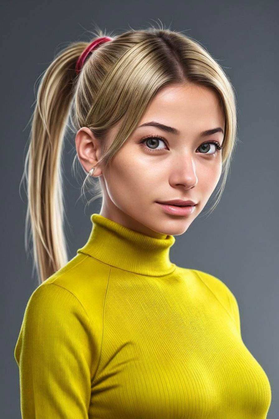 headshot FranceskaFournier,  focus on face,  wearing a turtleneck on Tensor.Art