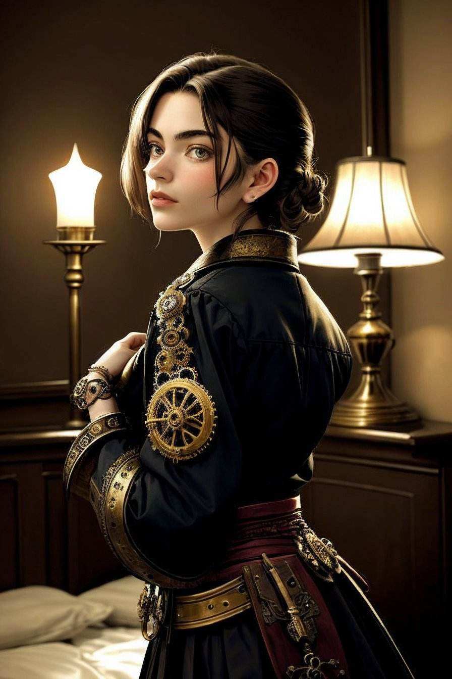 OliviaChristie,  from behind,  4:: she is wearing kimono skirt on Tensor.Art