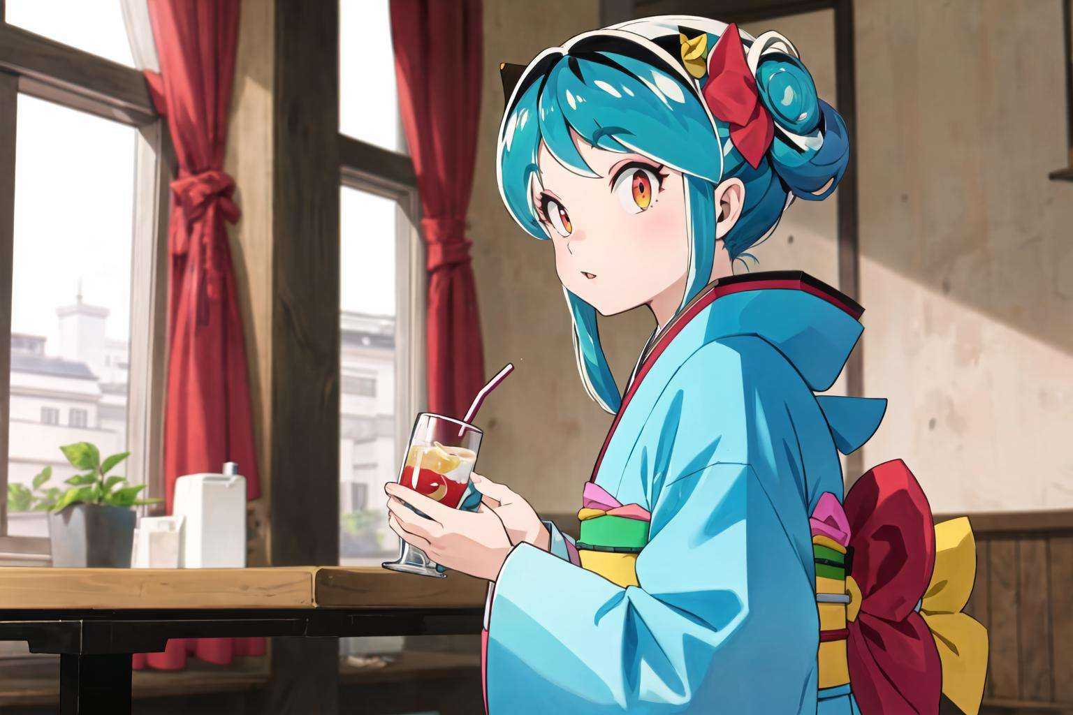 lum,  kimono,  1girl on Tensor.Art