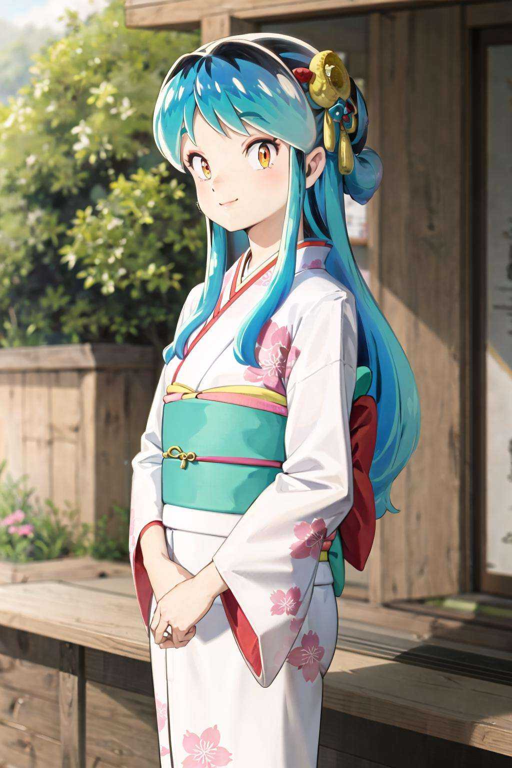 lum,  kimono,  smile on Tensor.Art