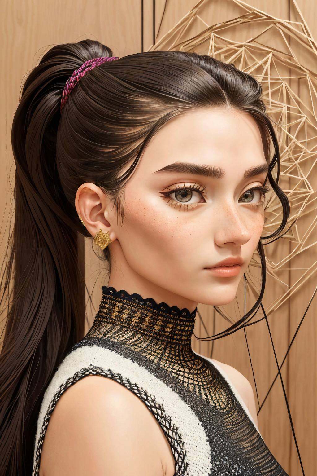JessicaClements,  focus on eyes,  close up on face on Tensor.Art
