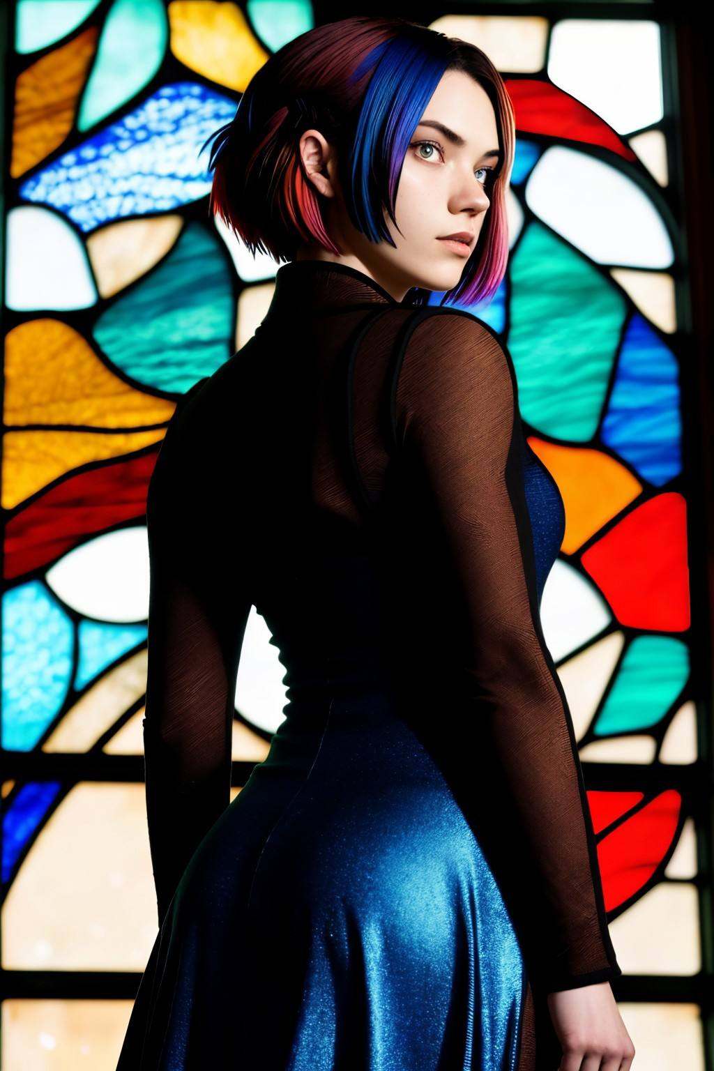 Nichameleon,  from behind,  4:: she is wearing military uniform on Tensor.Art