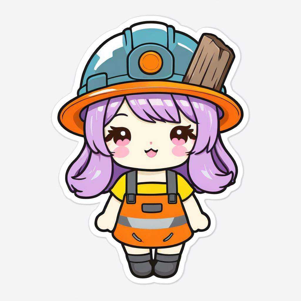 kawaii sticker,  girl,  miner on Tensor.Art