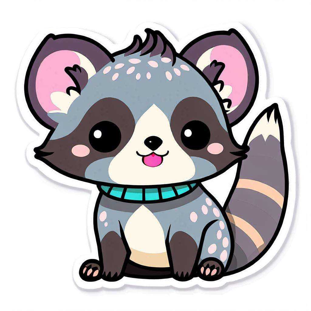 kawaii sticker,  Masked Palm Civet on Tensor.Art