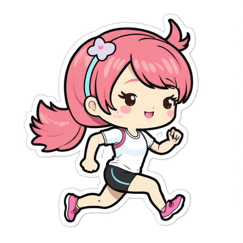 kawaii sticker,  girl,  runner on Tensor.Art