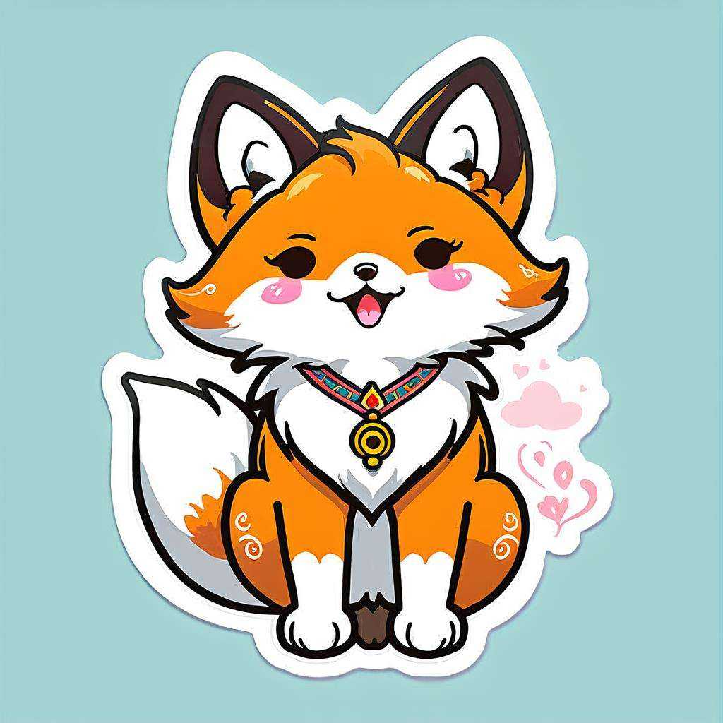 kawaii sticker,  Tibetan Fox on Tensor.Art