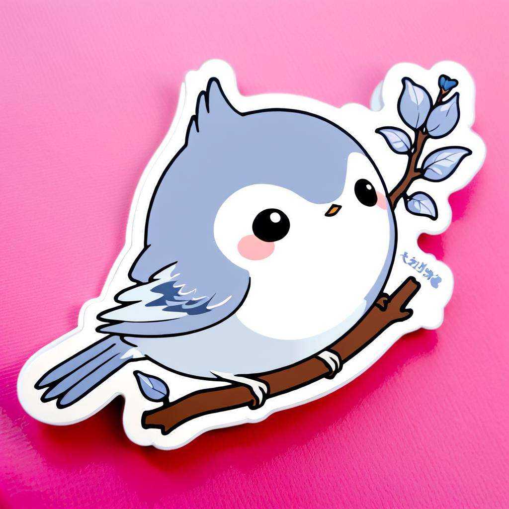 kawaii sticker,  Blue Gray Gnatcatcher on Tensor.Art